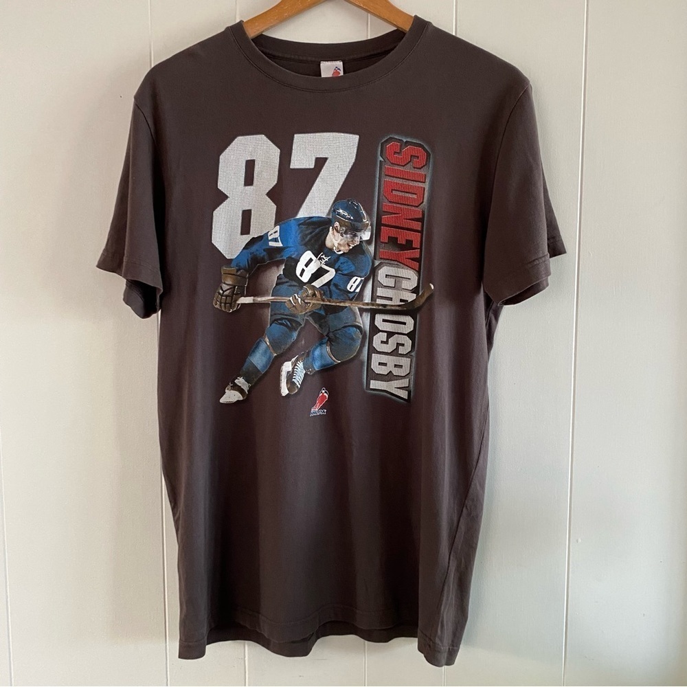 SIDNEY Crosby 87 NHLPA Shirt Grey Vintage Retro Hockey NHL HTF SOGO Pre-Shrunk - Picture 2 of 12